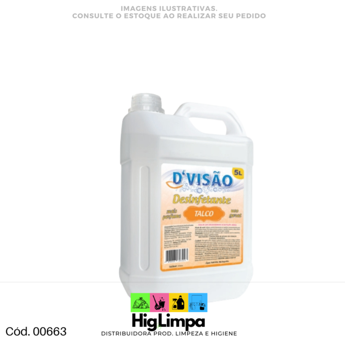 Desinfetante D´Visão Líquido Talco - 5 Litros