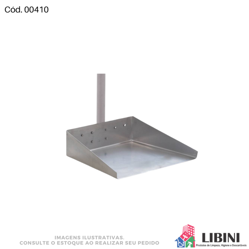 Pá de Lixo Alumínio - Cabo Longo - 00410