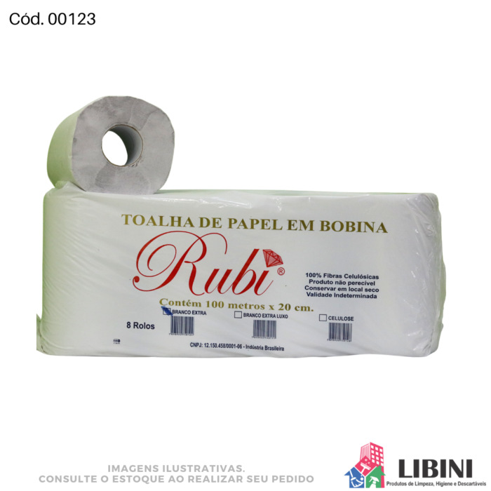 Papel Bobina Branco - Rubi 100 metros - 00123