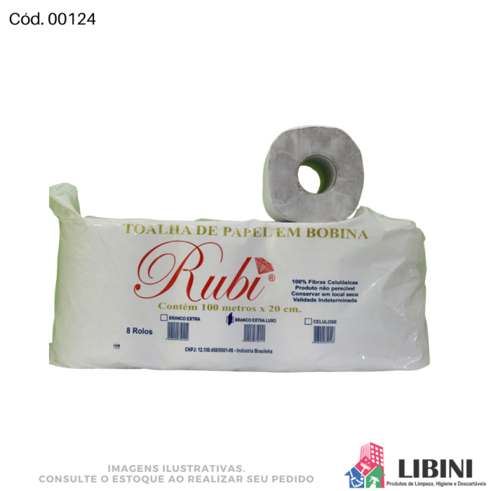 Papel Bobina Luxo - Rubi 100 metros - 00124