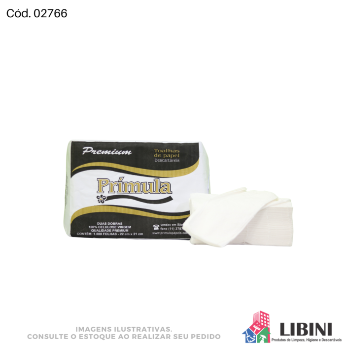 Papel Interfolhas Premium F.S.100% Celulose - Primula 1.000fls - 02766
