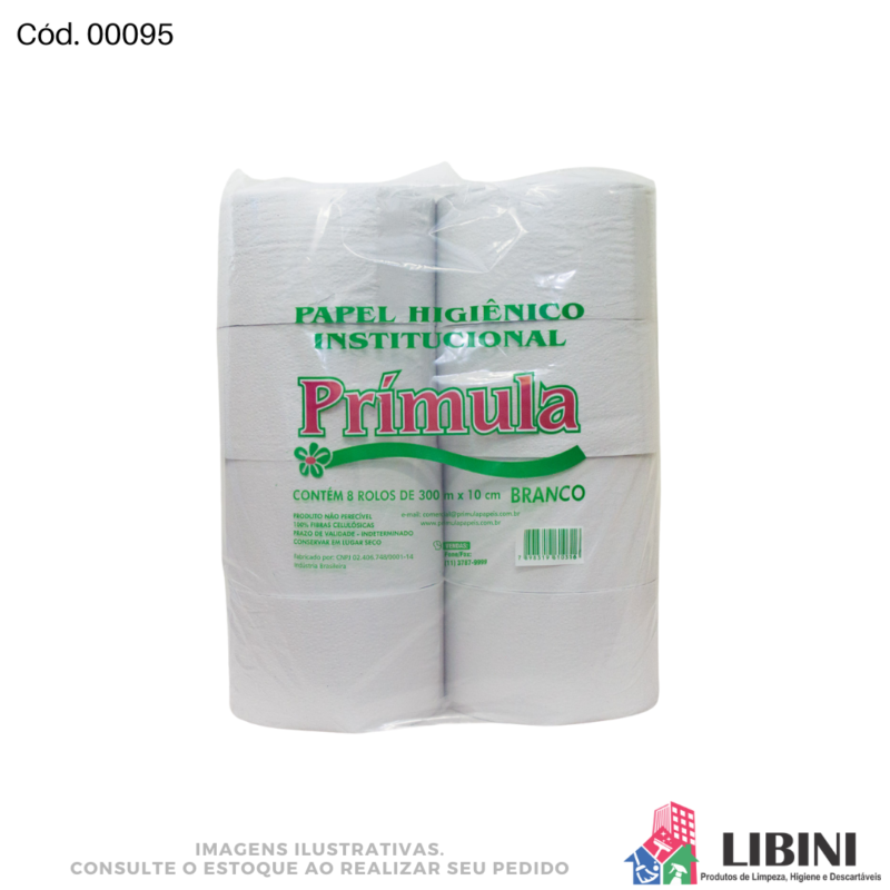 Papel Higiênico Rolão Folha Simples Branco - Primula 8x300m