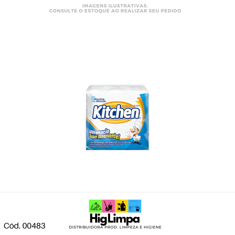 Guardanapo Folha Simples 22,7 cm x 22,8 cm 50 unidades Kitchen