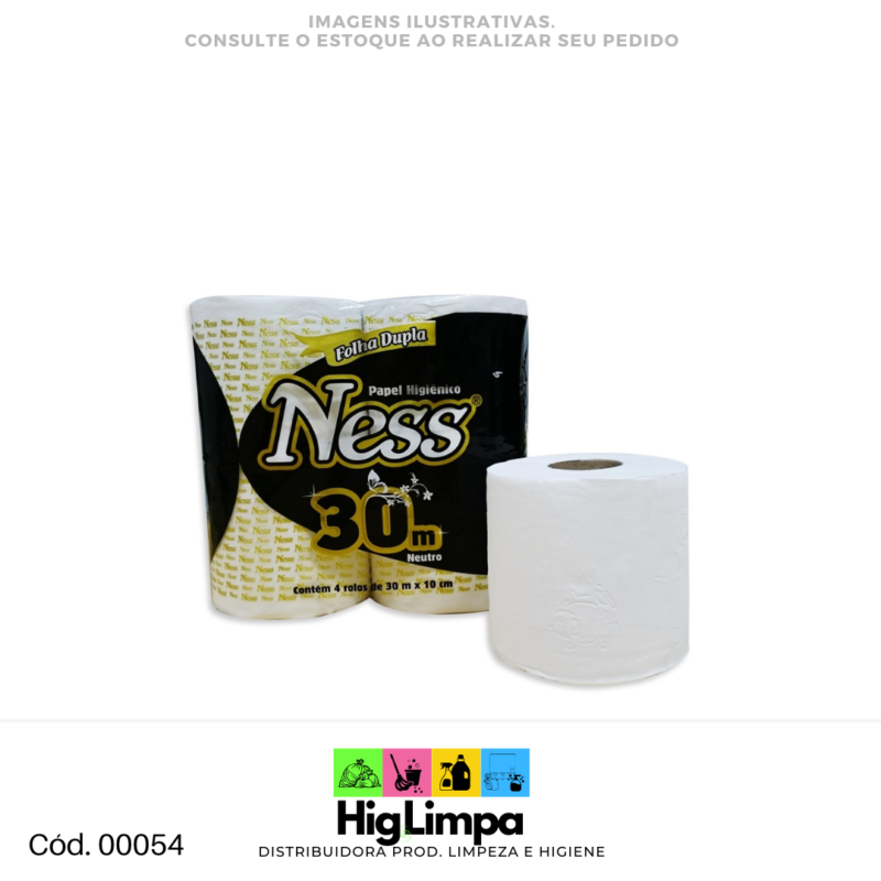 Papel Higiênico Folha Dupla - Ness 4x30metros
