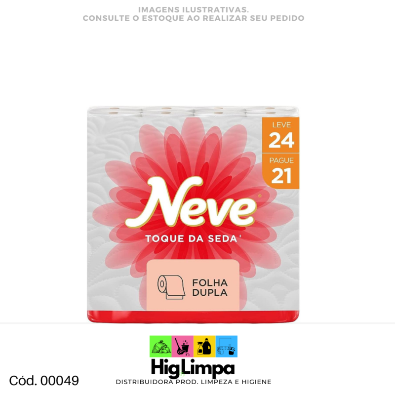 Papel Higiênico Folha Dupla - Neve 24x30metros