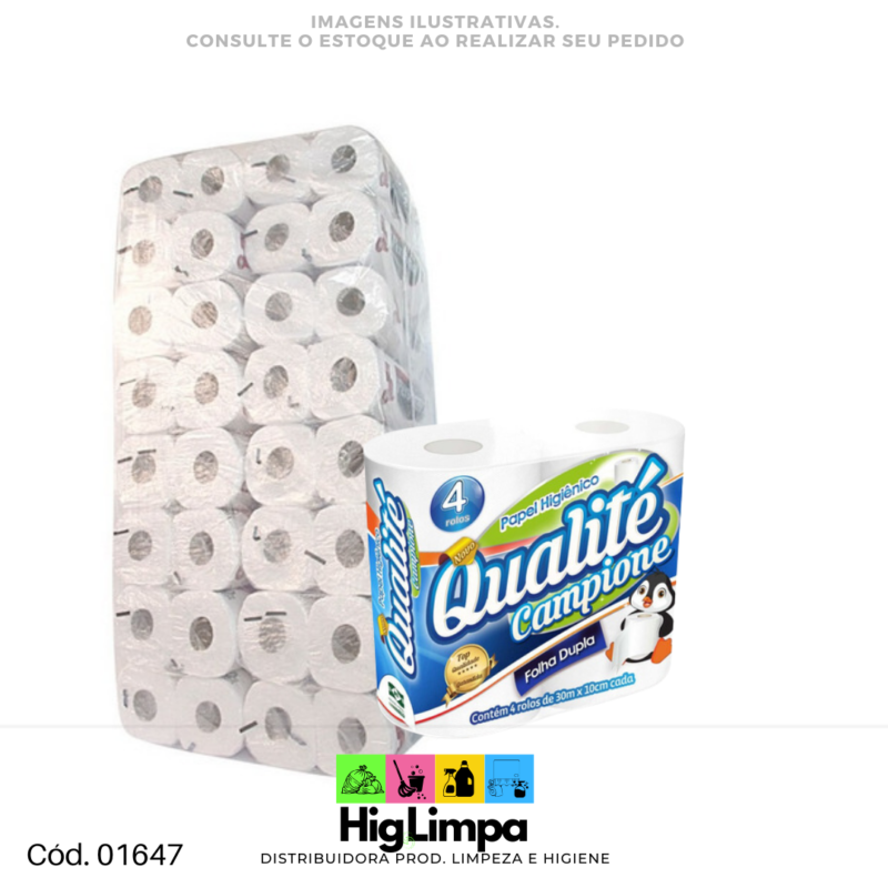 Papel Higiênico Folha Dupla - Qualité 64x30metros