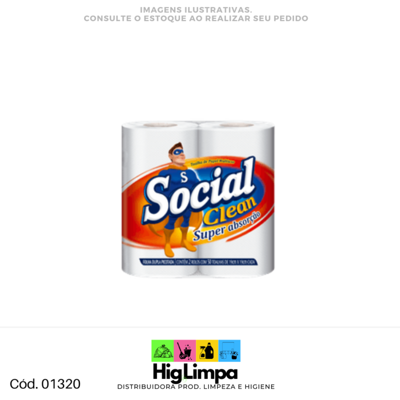 Papel Toalha Social Clean 2 unid.
