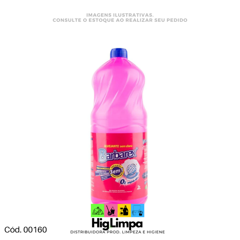 Alvejante Líq. Sem Cloro - Barbarex 2L - 00160