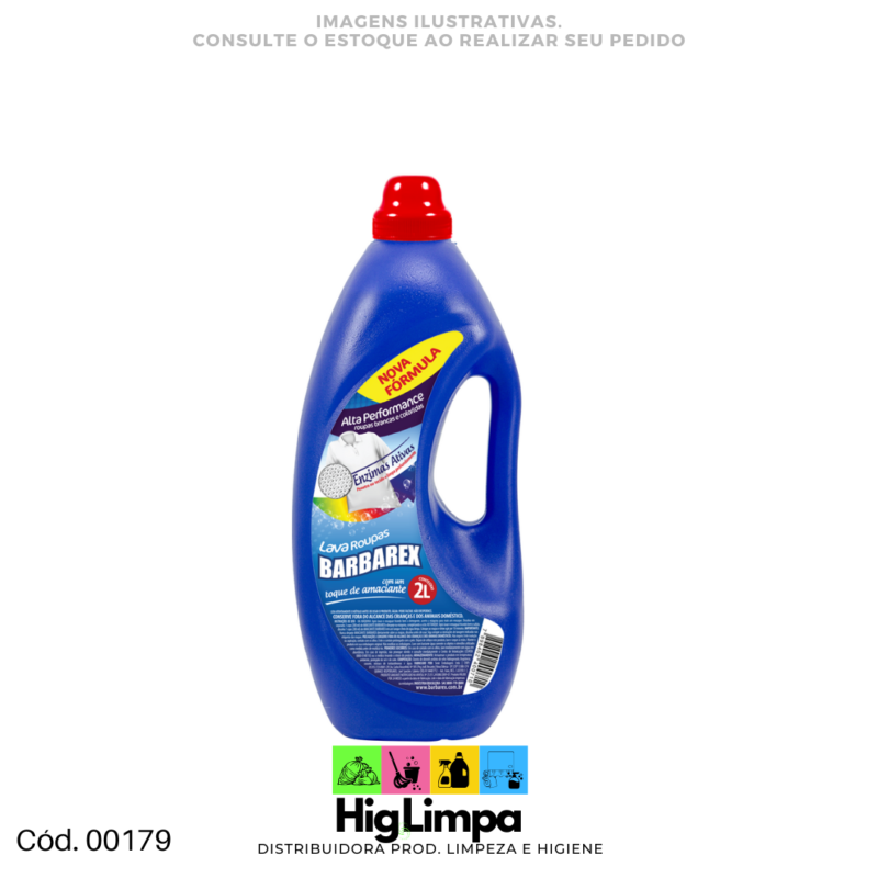 Lava Roupa Líquido - Barbarex 2L - 00179