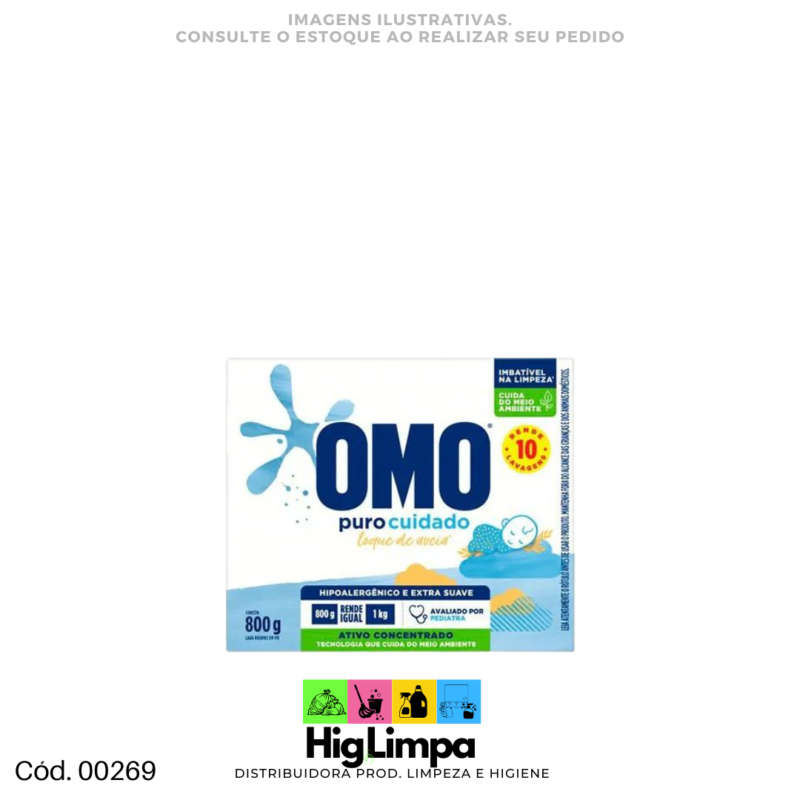 Lava Roupa Pó Puro Cuidado - Omo 800g - 00269