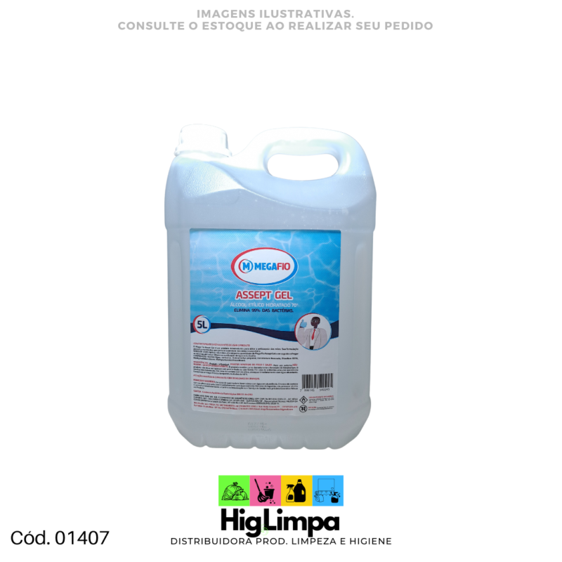 Álcool Gel 70% - MegaFio 5L - 01407