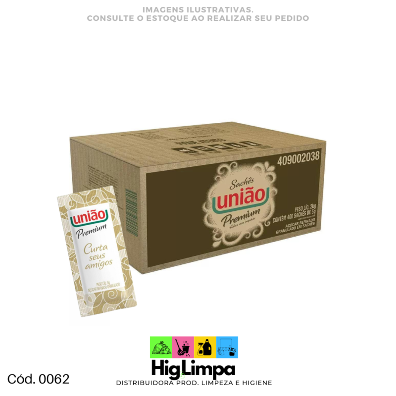 Açúcar Sachê - União Caixa 400unid. - 00062