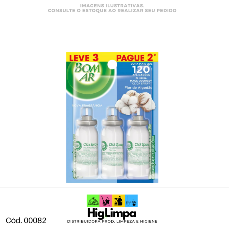 Bom Ar Click Spray Flor de Algodão - Refil 3 unid. - 00082-1