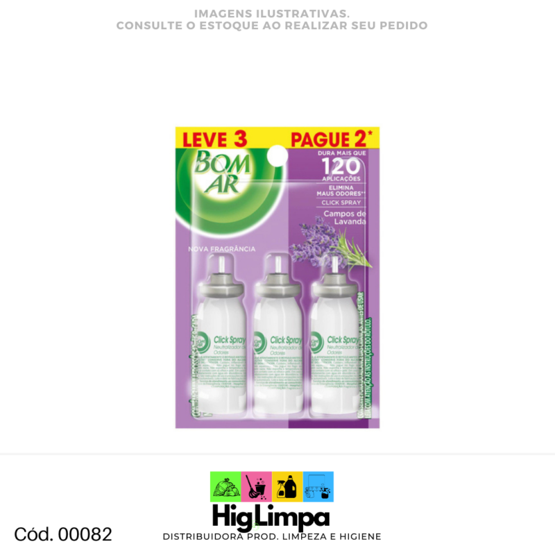 Bom Ar Click Spray Lavanda - Refil 3 unid. - 00082