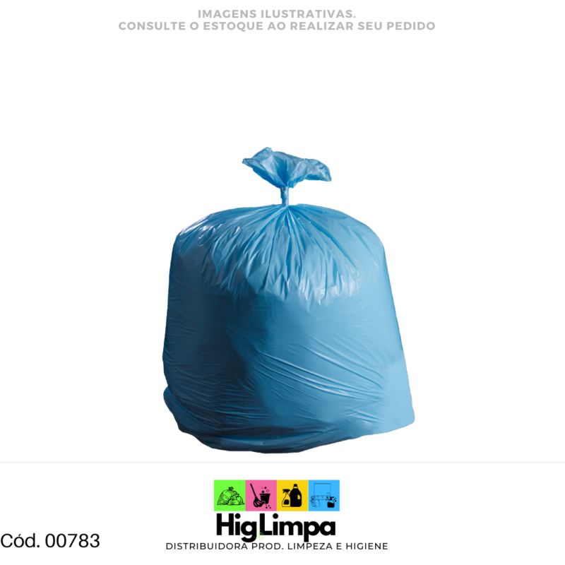 Saco de Lixo 20L Azul - Fardo 100 unid. - 00783