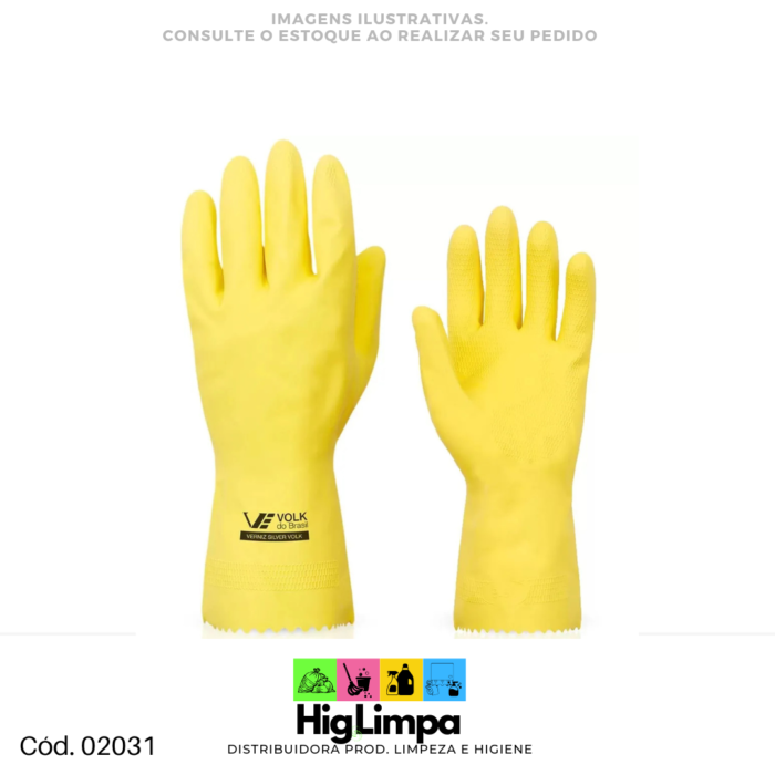 Luva Látex Amarela - Volk Silver P - 02031