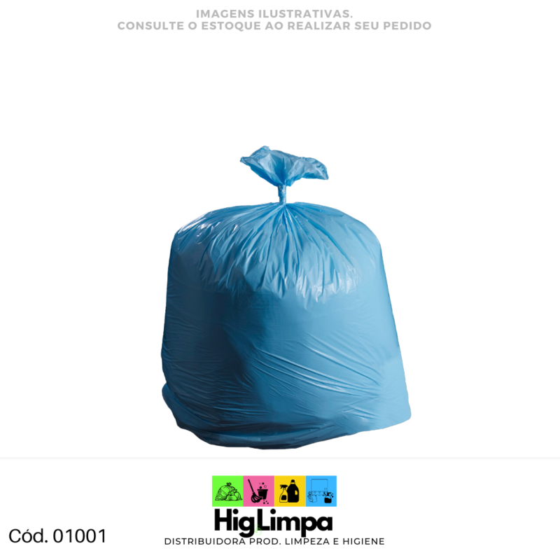 Saco de Lixo 20L Azul - Pacote 10 unid. - 01001