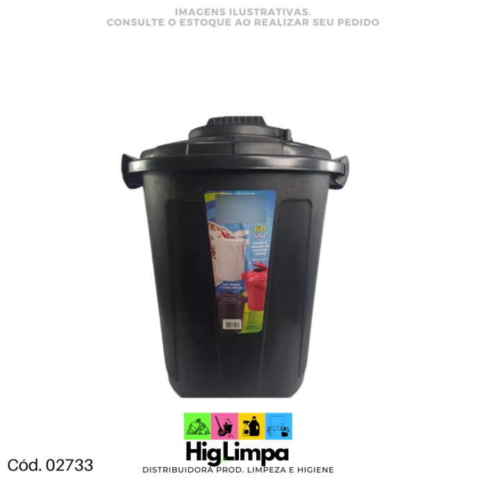 Cesto com Tampa 60L Injeplastec - 02733