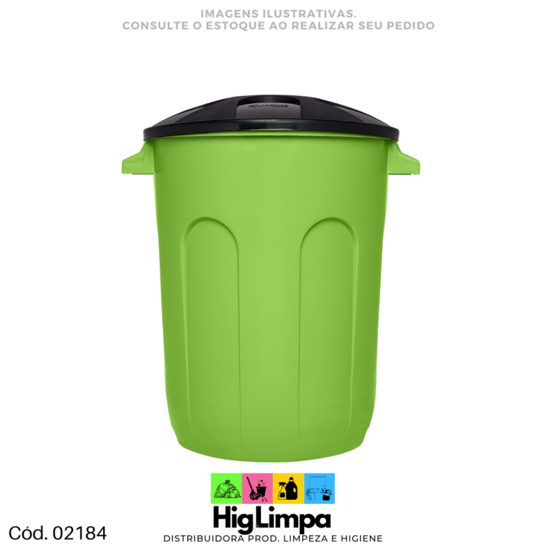 Cesto com Tampa 93L Verde Jaguar - 02184