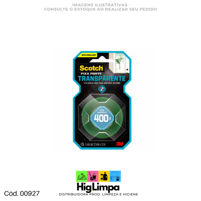 Fita Dupla-Face Transparente Scoth 3M até 400g