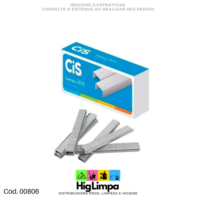 Grampos 26/6 Cx 5.000 unid.