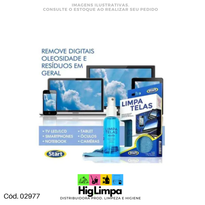 Limpa Telas 120ml + 1 Pano Microfibra 22x25cm - Start