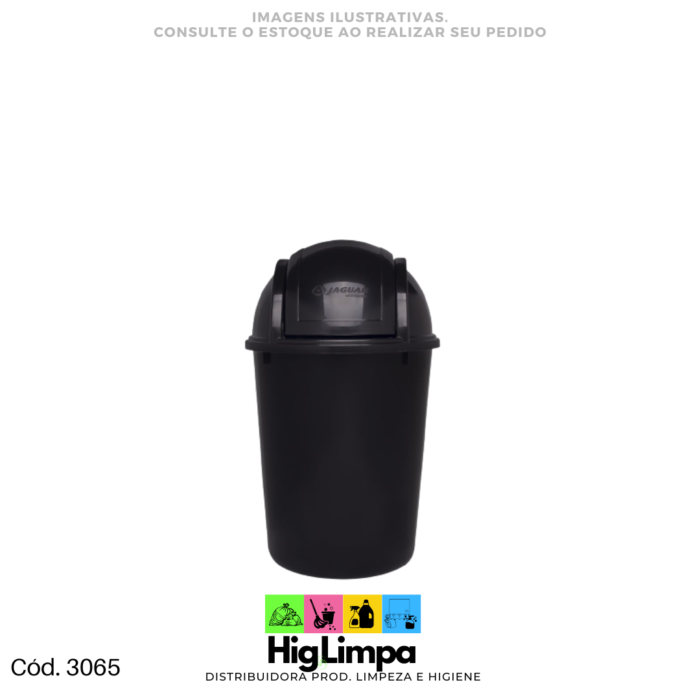 Lixeira Basculante 7,5L Preto Jaguar