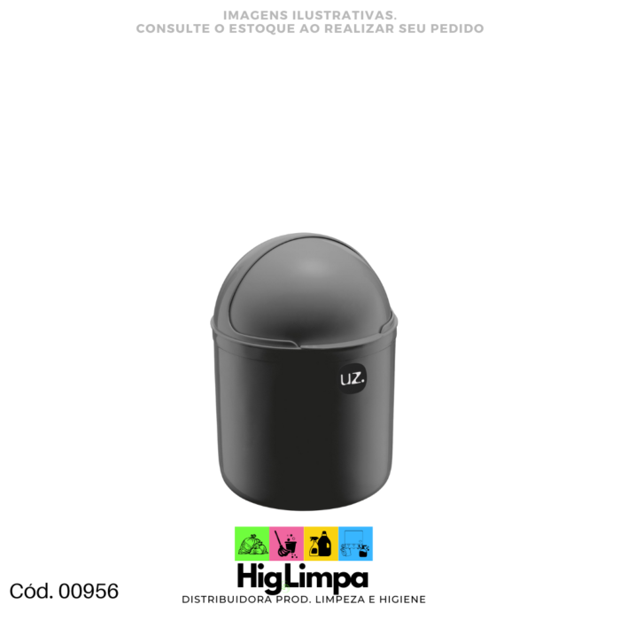 Lixeira Basculante Preta 4L UZ