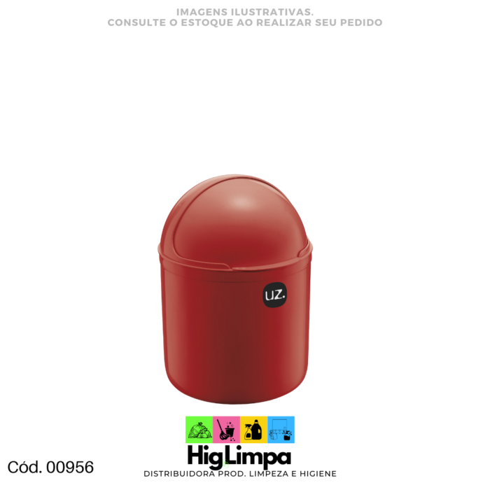 Lixeira Basculante Vermelha 4L UZ