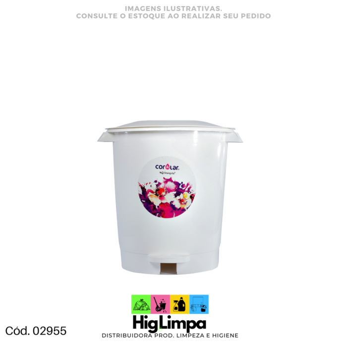 Lixeira com Pedal Branca 12L