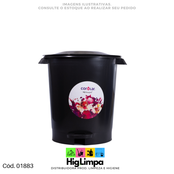 Lixeira com Pedal Preta 12L
