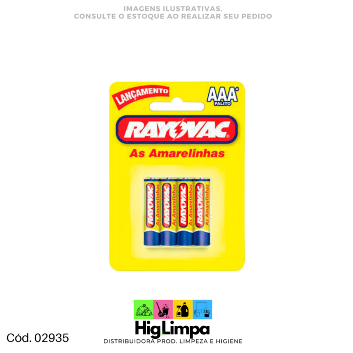 Pilha AAA Rayovac 4 Unid.