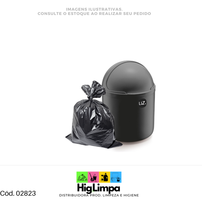 Saco de Lixo 10L p/ Banheiro Preto - 02823