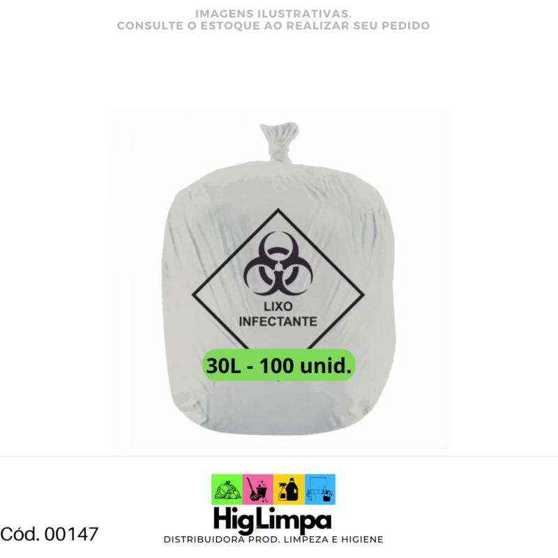 Saco de Lixo Infectante 30L - c/ 100 unid. - 00147