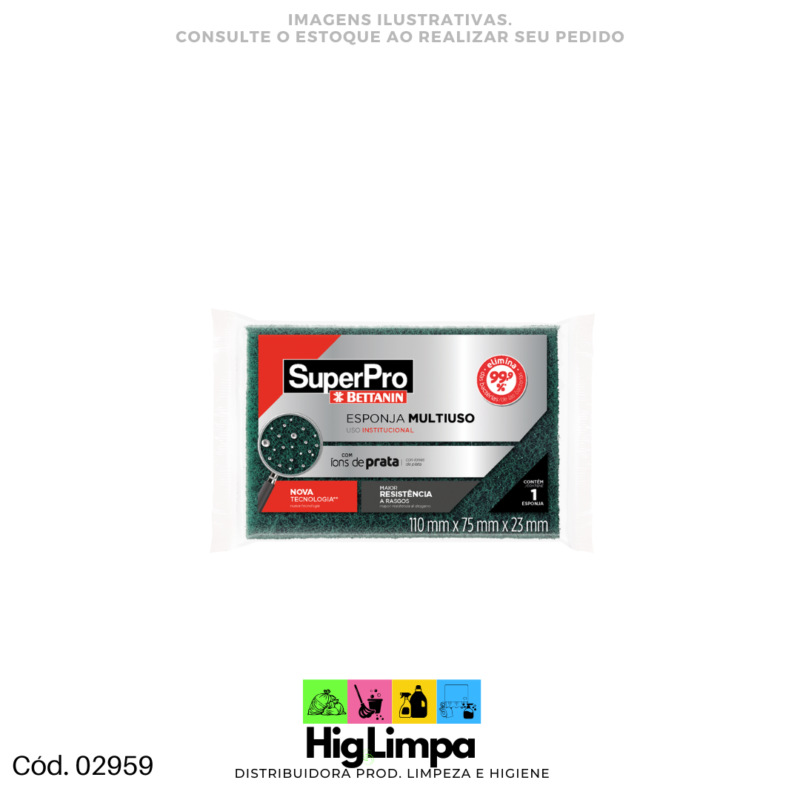 Esponja Dupla Face 1 unid. SuperPro - 02959