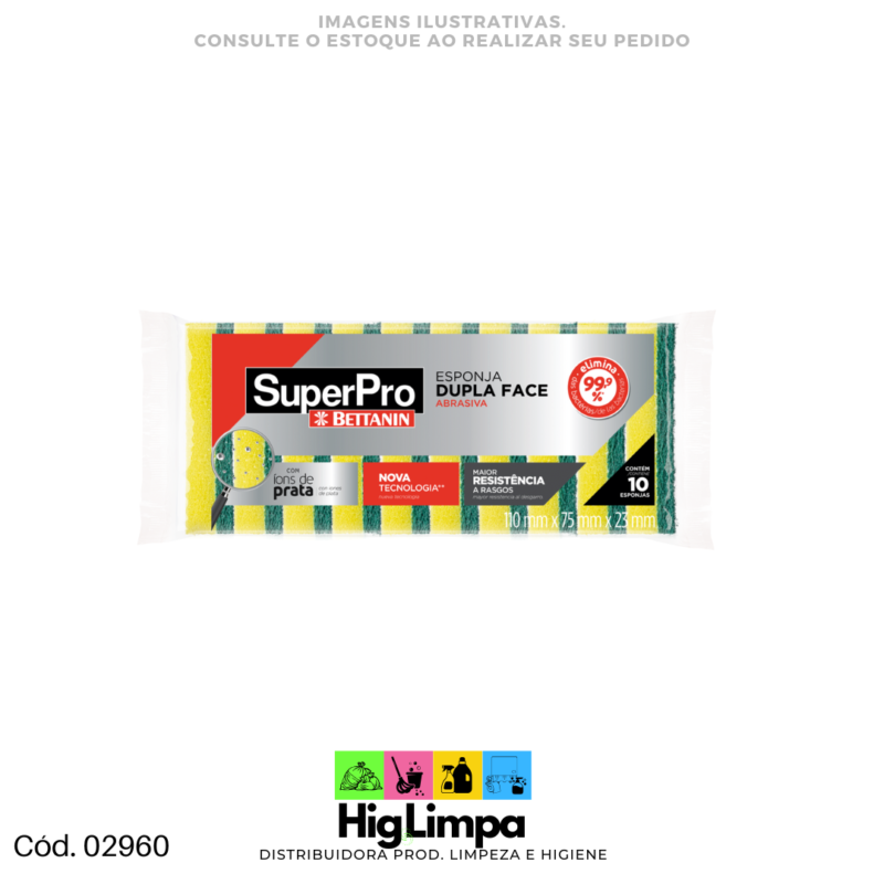 Esponja Dupla Face 10 unid. SuperPro - 02960
