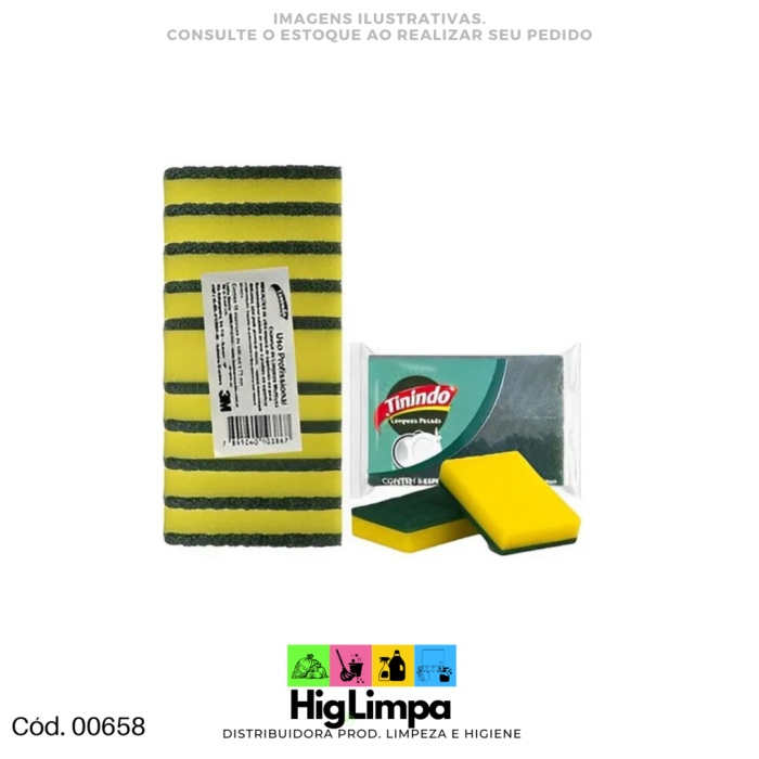 Esponja Dupla Face Tinindo 10 unid. - 00658