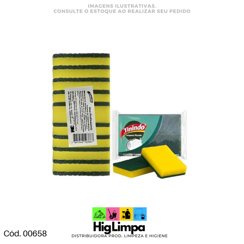 Esponja Dupla Face Tinindo 10 unid. - 00658