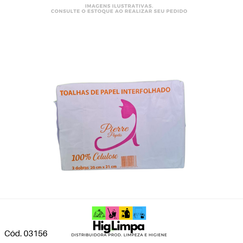 Papel Interfolhas 100% Celulose - Pierre 800fls - Cód 03156