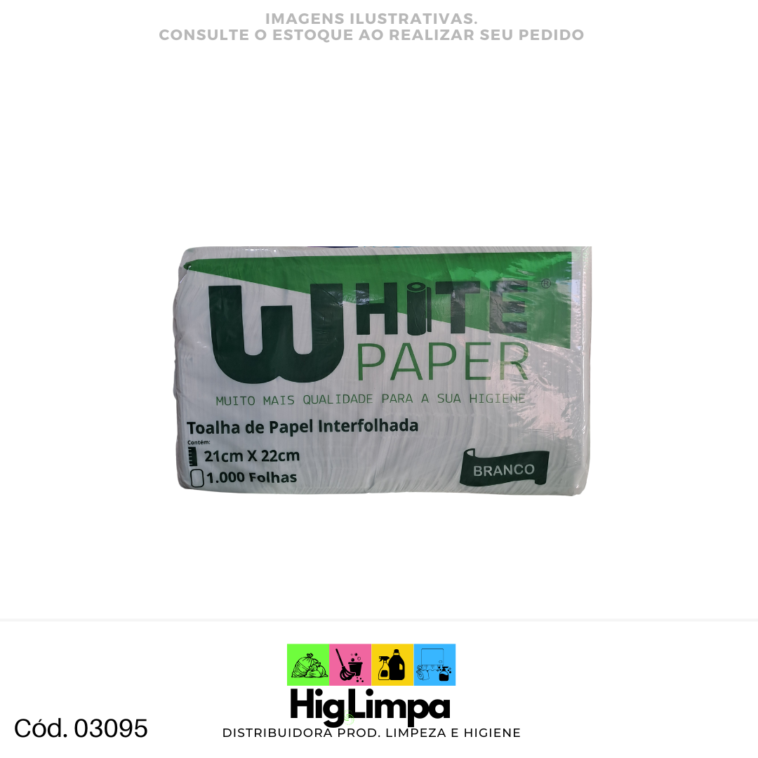 Papel Interfolhas Branco - White Paper 1.000folhas - 3095