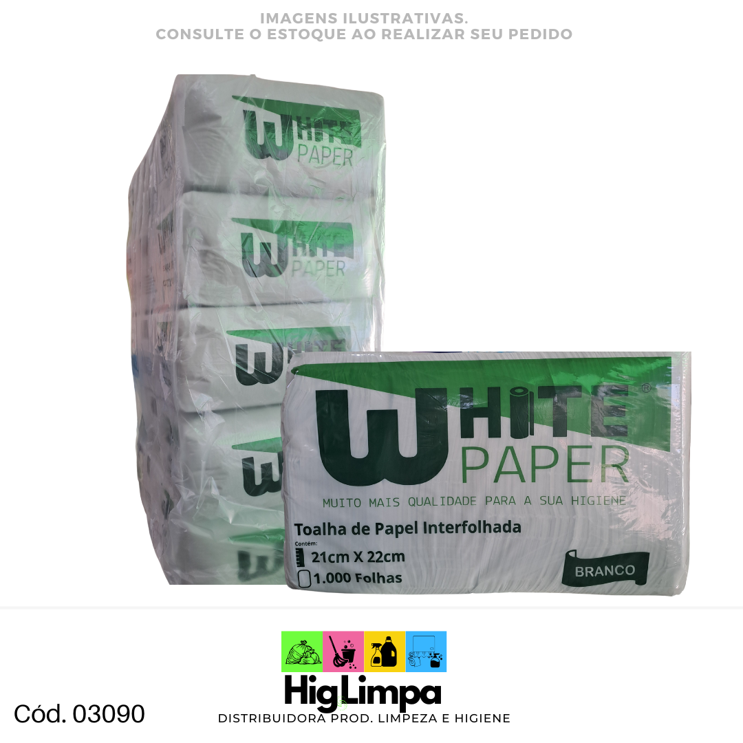 Papel Interfolhas Branco - White Paper Fardo 5x1.000folhas - 3090