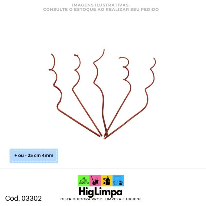 Vareta Fibra de Algodão Espiral 25cm 4mm 03302
