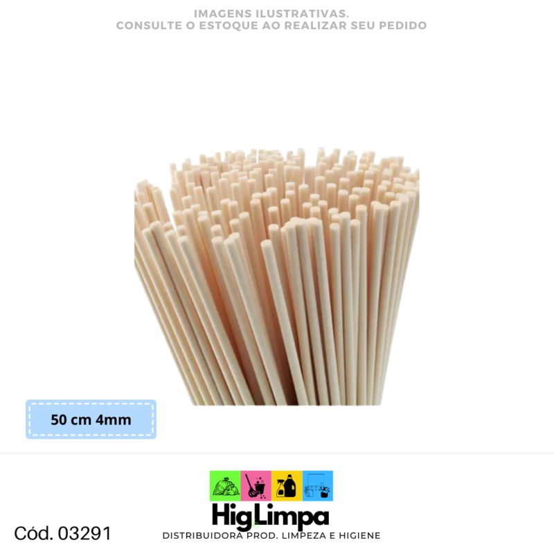 Vareta Fibra de Algodão Bege 50cm 4mm 03291